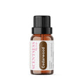 organic cedarwood essential oil bottle for hair care and aromatherapy