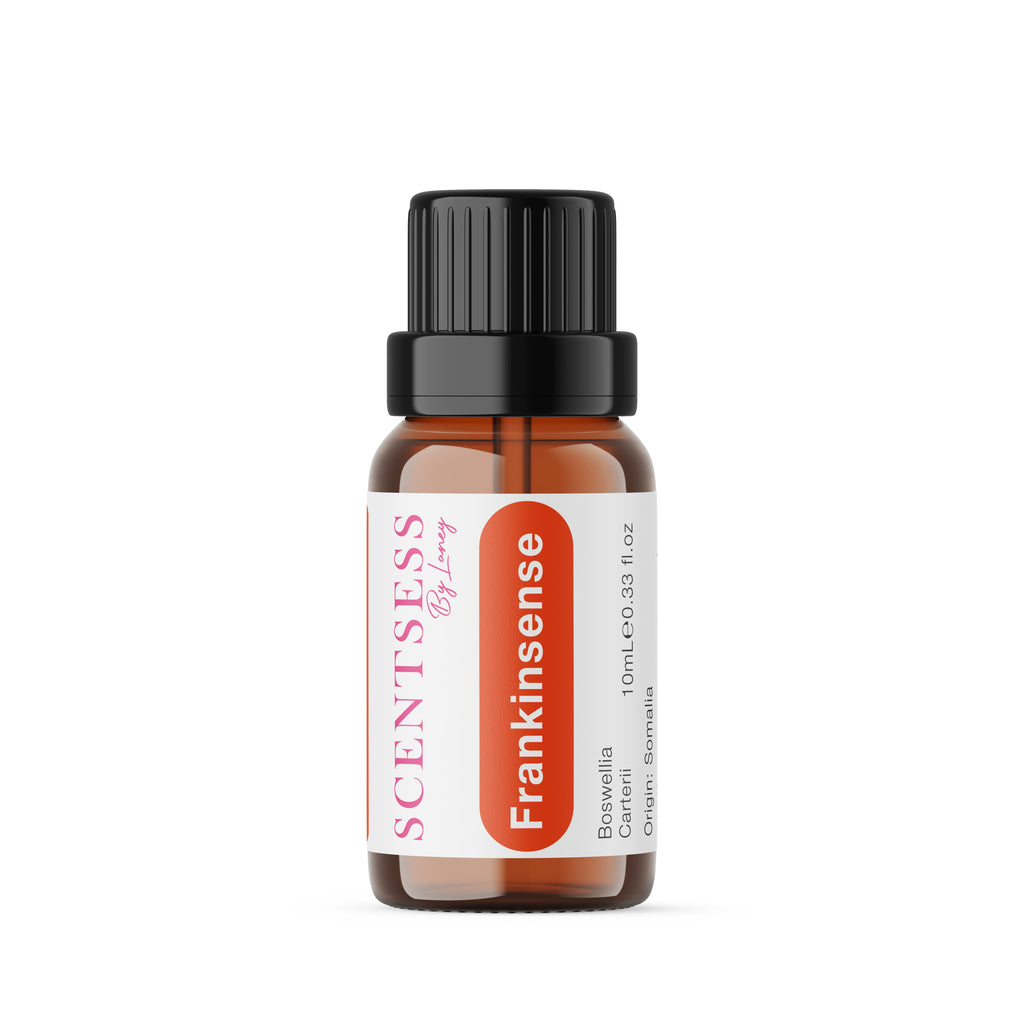 organic frankincense essential oil bottle for skincare and anti aging