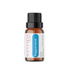 organic peppermint essential oil bottle for headache relief and aromatherapy