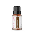 organic rosewood essential oil bottle for skincare and aromatherapy