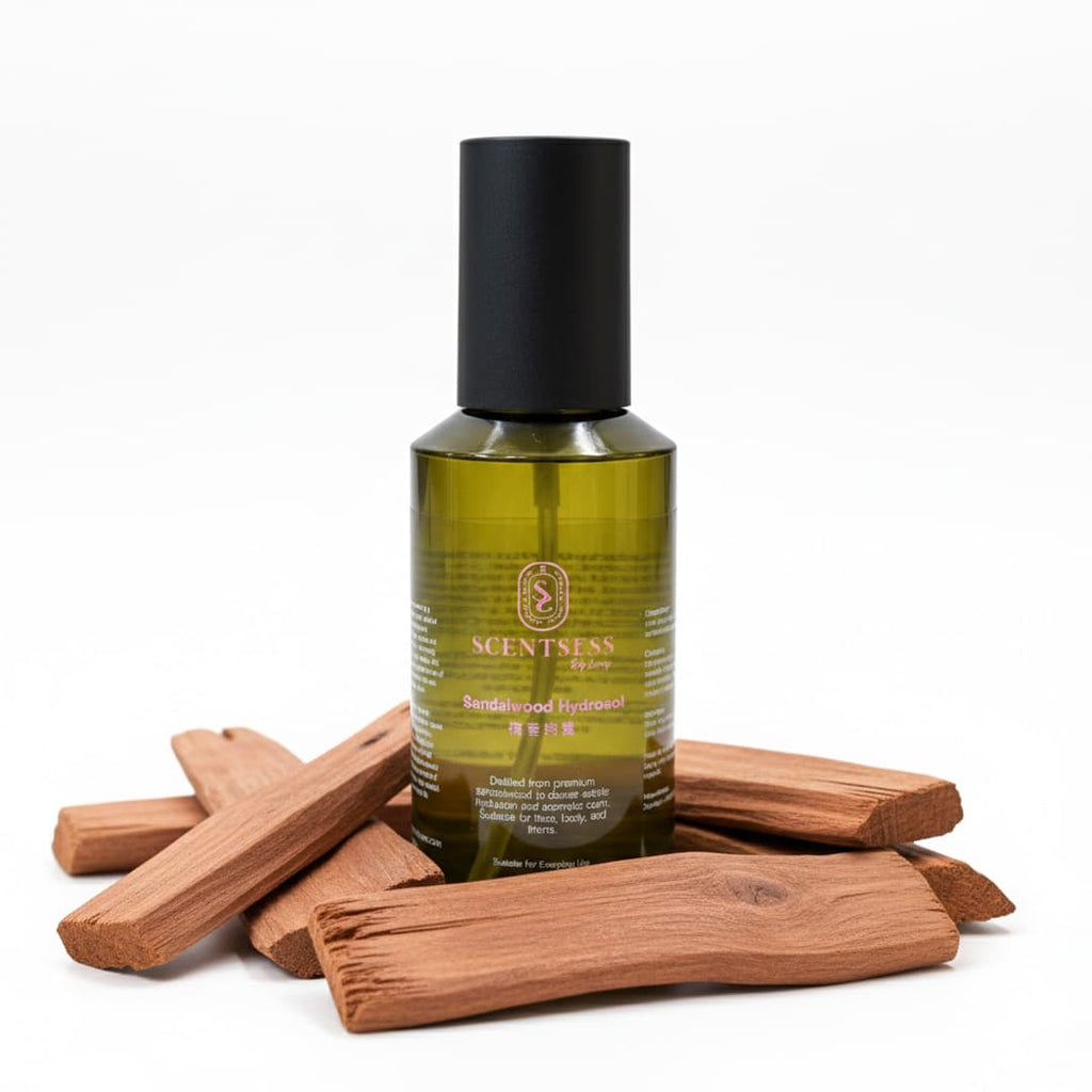 sandalwood hydrosol mist for skin hydration and calming aromatherapy scentsess