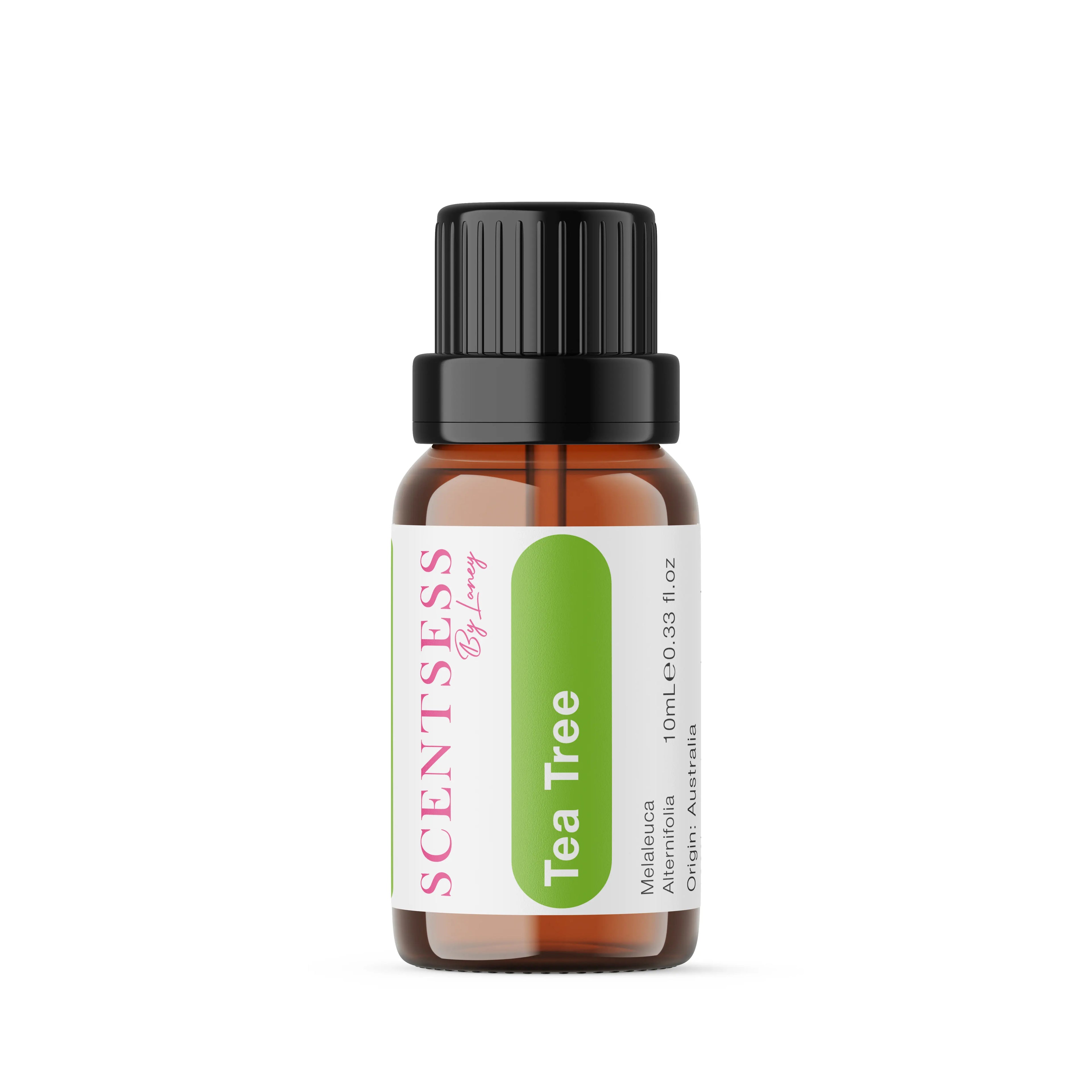 organic tea tree essential oil bottle for acne and skincare